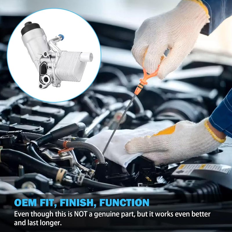 MNJWS 918-428 Upgraded Aluminum Engine Oil Filter Housing Oil Cooler Kit Fit for 1.4L Turbo 2013-2021 Chevrolet Cruze, Sonic, Trax, Buick Encore - Replace 55566784, 55565388, 650039 - Image 5